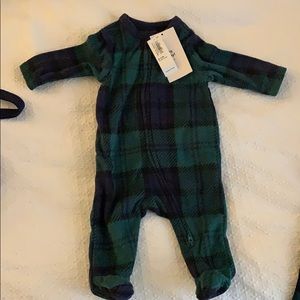Old Navy 0-3 Month Footed Plaid Jammies